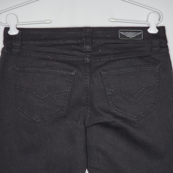 Harley Davidson Stretch Denim Jeans Black - Women's 6 P Petite - Picture 5 of 5